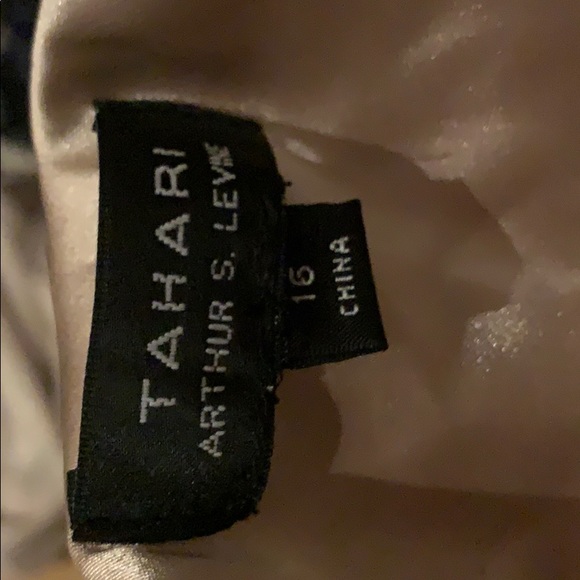 Tahari Light Gold Long Evening Gown - Picture 6 of 6